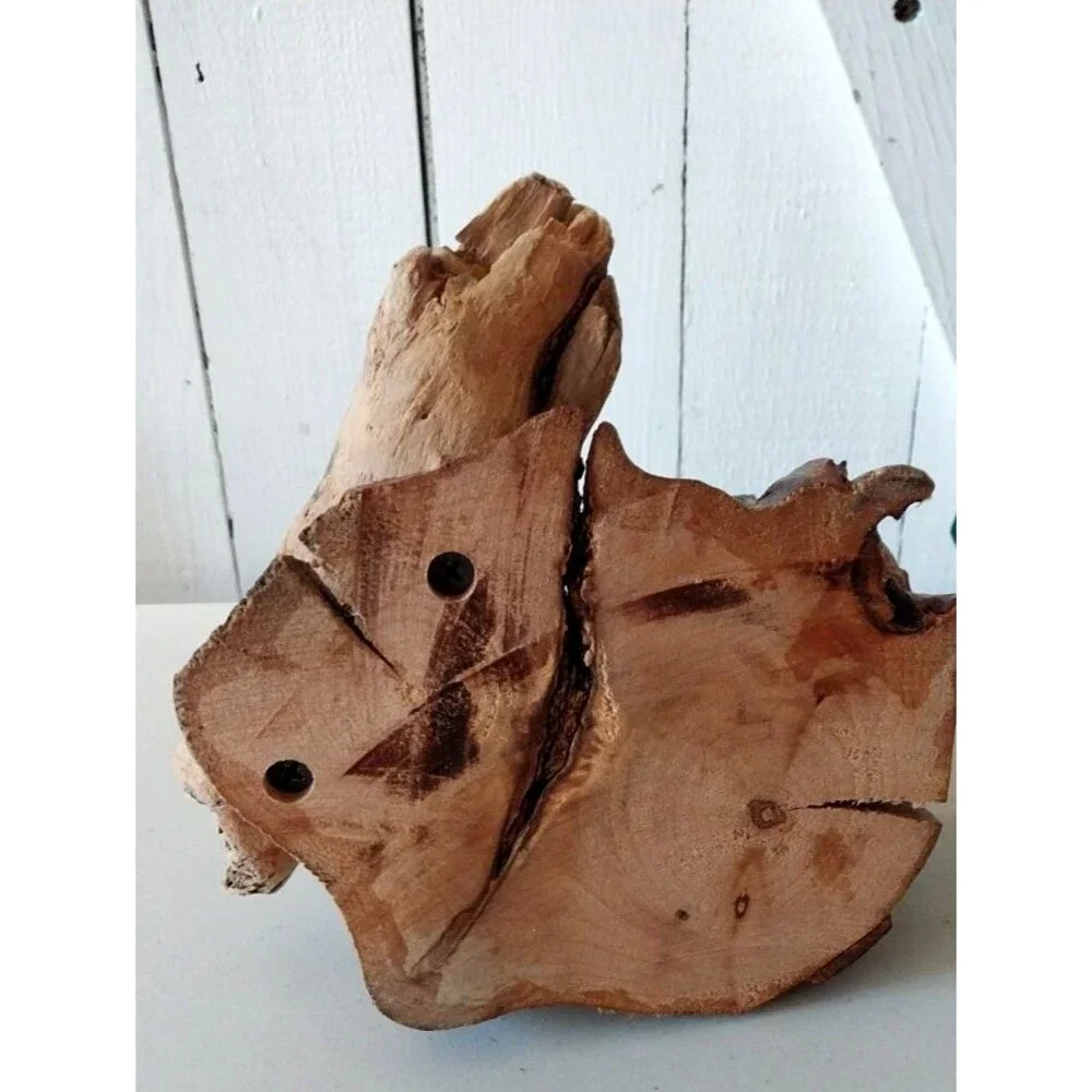 Rustic Driftwood Organic Rock Candle Holder Handmade